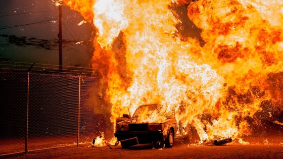 Broken Vows Movie - Image from the Movie - Burning Car